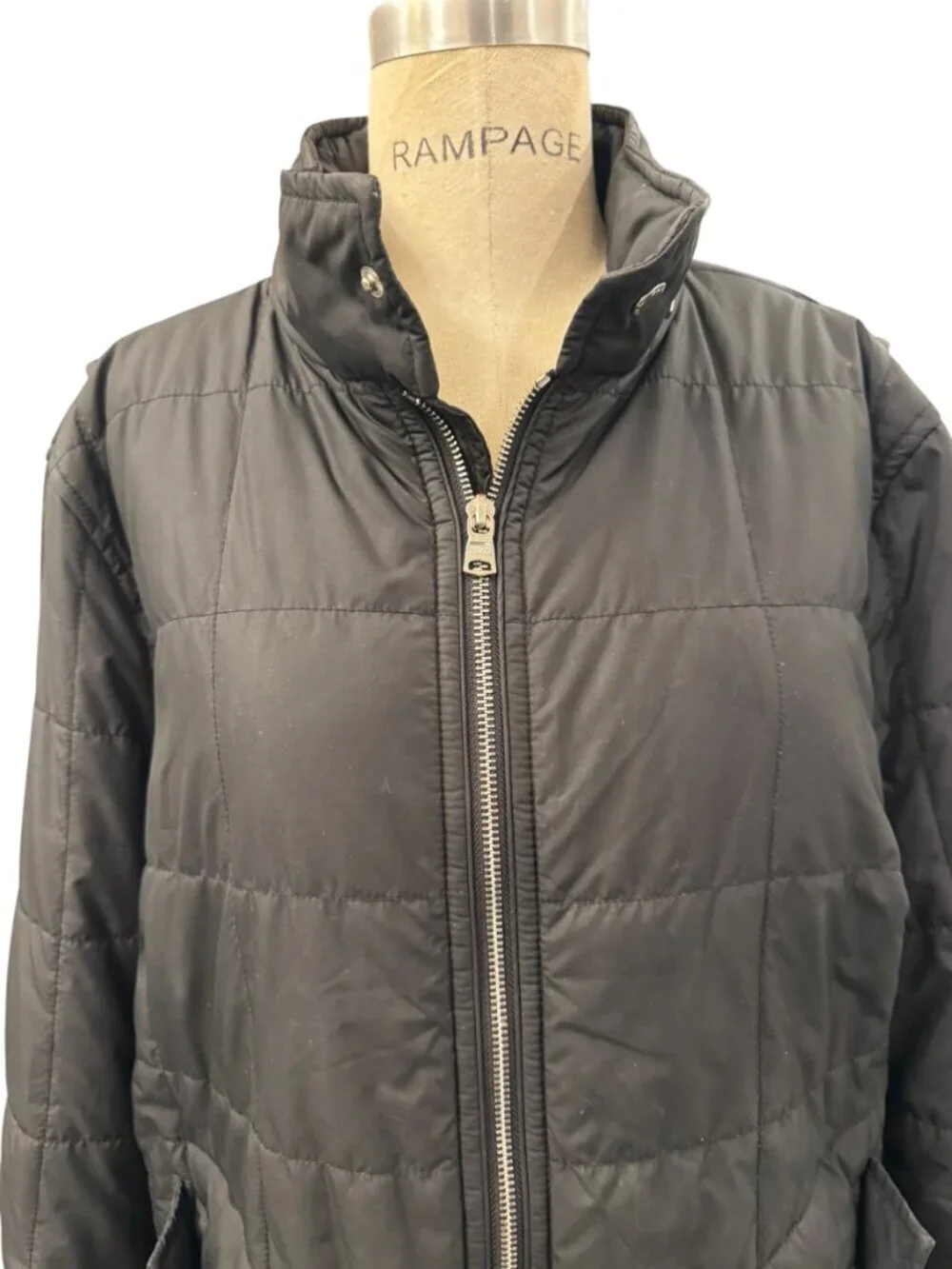 Banana Republic Black Puffer Jacket Men’s Large Tall Quilted Zip Coat